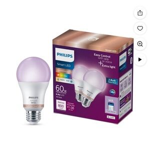 Philips Smart LED Bulb with WiZ Connected Technology 2-pack! NWT!